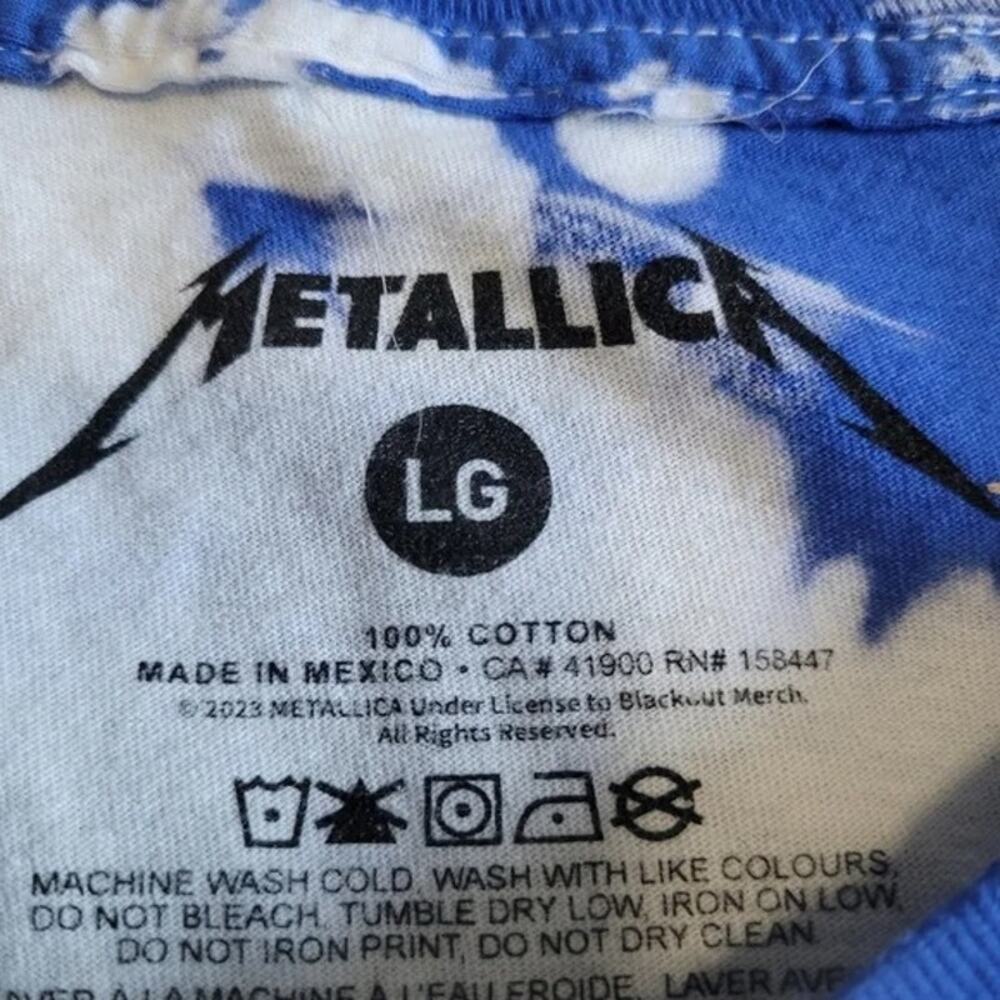 Metallica Vintage Style In Vertigo You Will Be TyeDye ShortSleeve Shirt L Blue - Picture 8 of 15